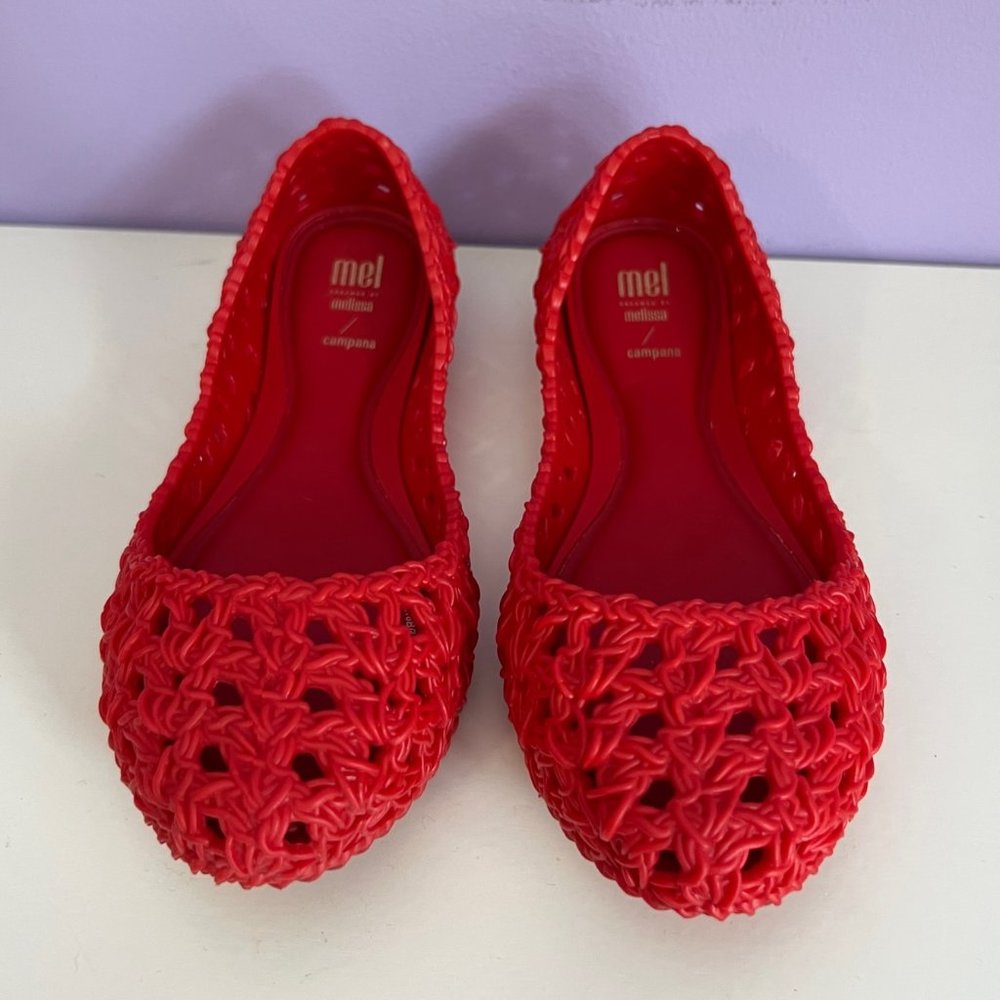 Mini Melissa Girl's Red Flats Size 2